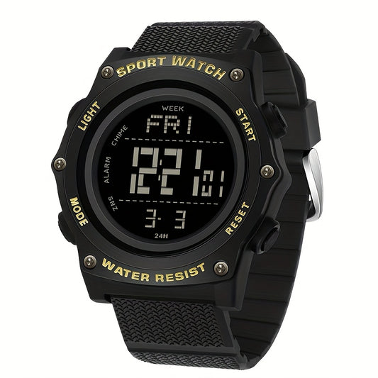 SANDA Sport Digital Watch 5ATM Luminous Display Stopwatch Alarm TPU Strap