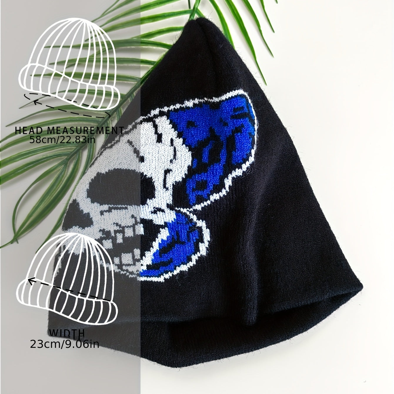 Skull Butterfly Jacquard Beanie Vintage Hip Hop Knit Hat