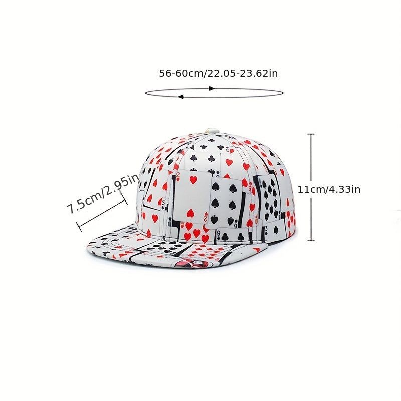 Unisex Playing Cards Pattern Baseball Cap for Outdoor Sports