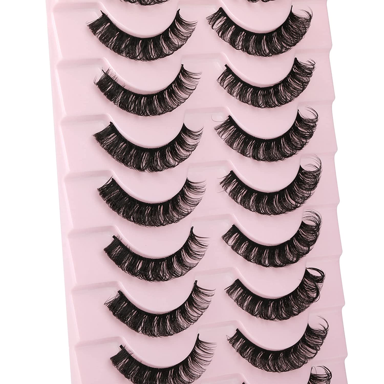 Fluffy 3D Curly Volume False Eyelashes Natural Look Long Thick Lashes