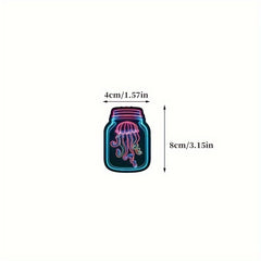 50pcs Retro Neon Ocean Animal Crown Stickers Waterproof DIY Decor