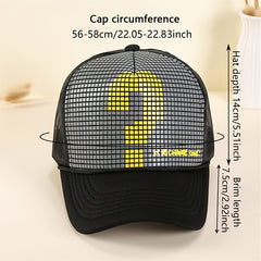 Mosaic Print Mesh Baseball Cap Lightweight Hip Hop Unisex Trucker Hat