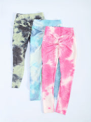 High Waist Tie Dye Honeycomb Yoga Leggings for Women