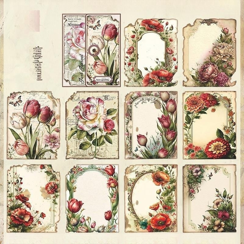 30 Sheets Lost Garden Vintage DIY Art Collage Material Flowers Animals 11x14cm