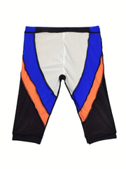 Men's Block Mid Stretch Swim Trunks Drawstring Swimwear