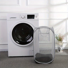 Mesh Pop Up Laundry Hamper Foldable Basket Organizer for Family College Dorm