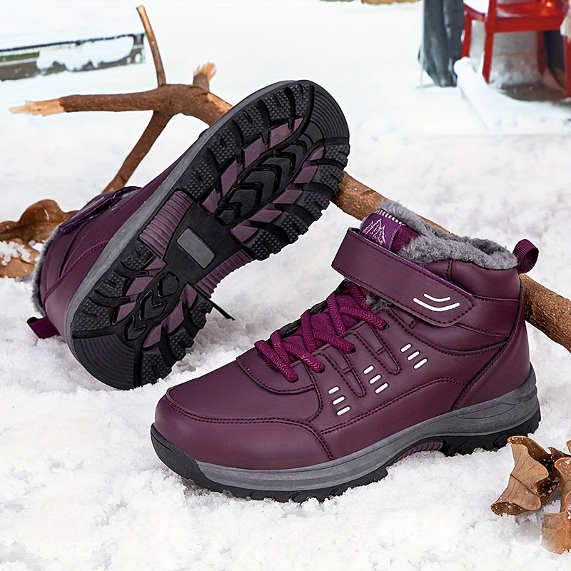 Women's Winter Snow Boots Fleece Lined Waterproof Hiking Outdoor Sports Sneakers