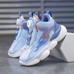 Boy's Basketball Shoes Rotating Buckle Soft Sole Casual Sneakers