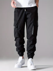 Men's Drawstring Cargo Pants Loose Fit Joggers