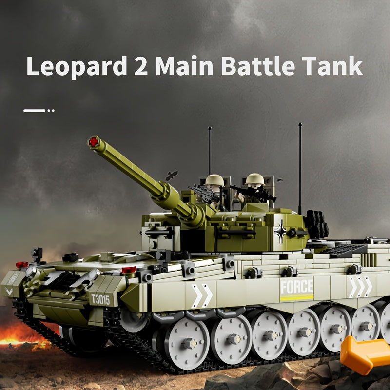 Tank Series M1A2 Leopard 2 T14 DF41 99A Building Block Model Toys