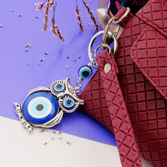 Vintage Owl Evil Eye Keychain Bag Pendant Car Key Chain