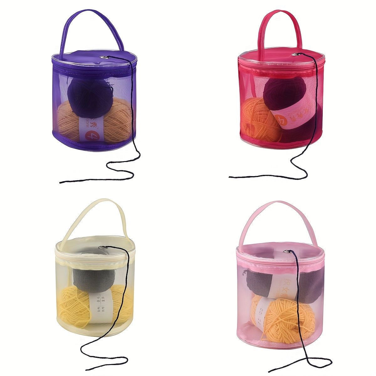 Foldable Yarn Storage Bag, Portable Knitting Yarn Balls Organizer Basket