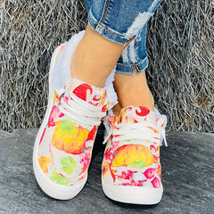 Women's Christmas Santa & Pumpkin Pattern Sneakers