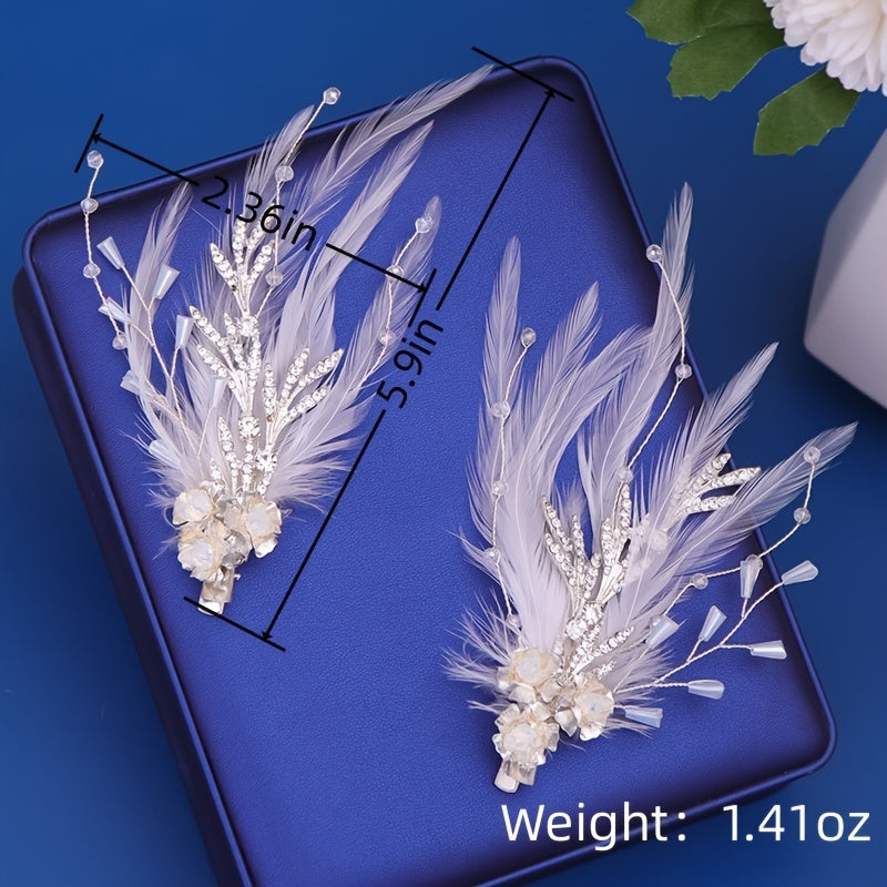 Ancient Style Headwear Costume Feather Hairpin Retro Pearl Hairpin