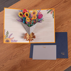 Pop Up Flower Card 3D Greeting Card For Birthday Mothers Father's Graduation