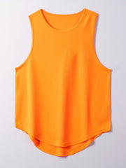 Men's Tank Top Solid Stretch Crew Neck Sleeveless Sports Top