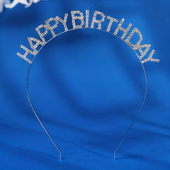 Happy Birthday Headband For Girls Princess Crown Rhinestone