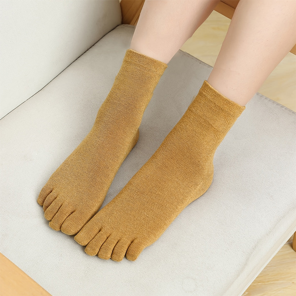 Soft Cotton Toe Socks Mid Tube Women's Socks