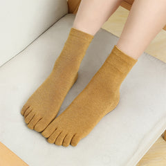 Soft Cotton Toe Socks Mid Tube Women's Socks