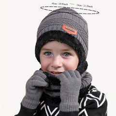 Kids Winter Beanie Scarf Gloves Set