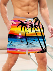 Men's Quick Dry Hawaiian Beach Board Shorts Colorful Swim Trunks