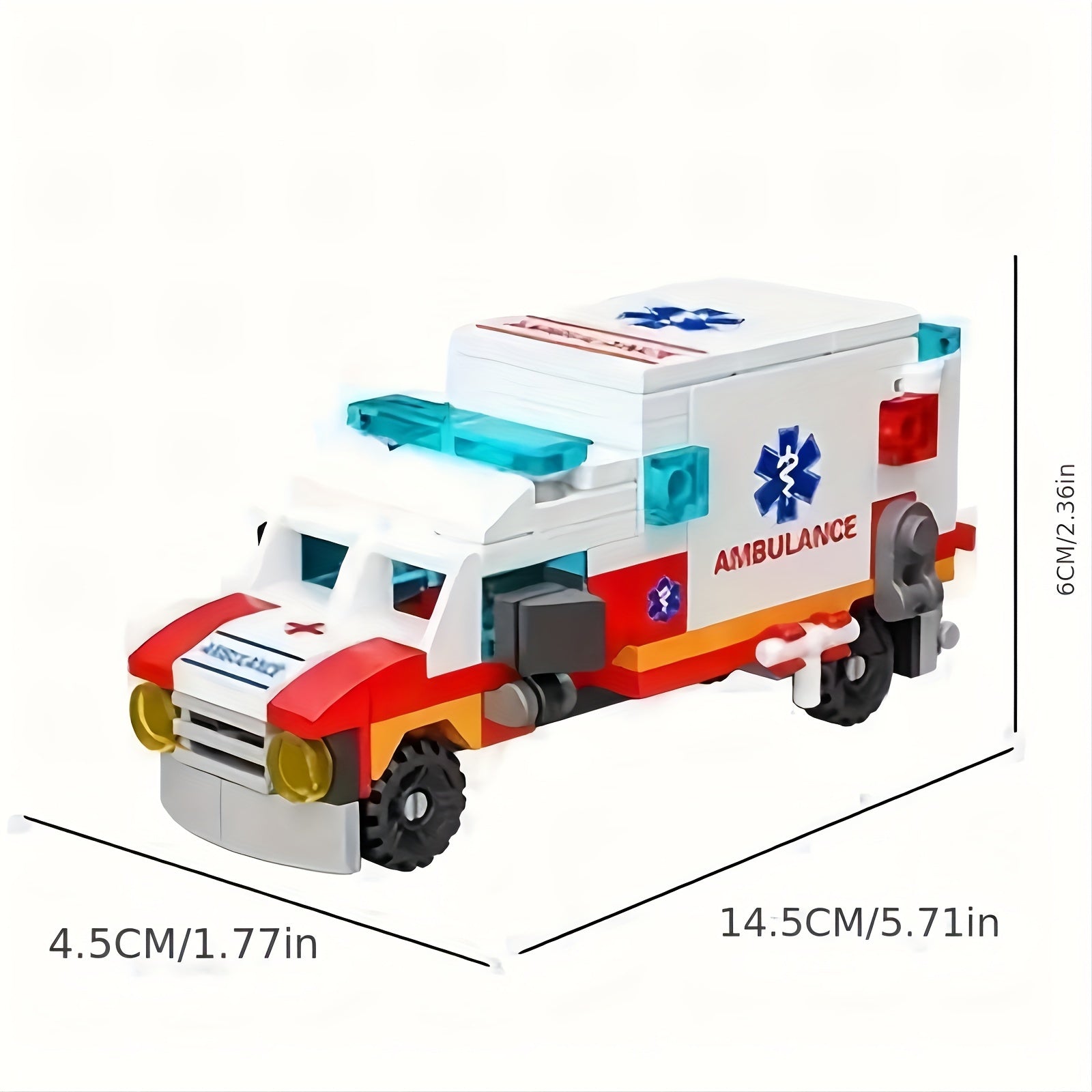 City Ambulance Building Blocks 6in 1 DIY Car Assembly Toy