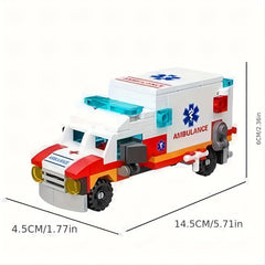 City Ambulance Building Blocks 6in 1 DIY Car Assembly Toy