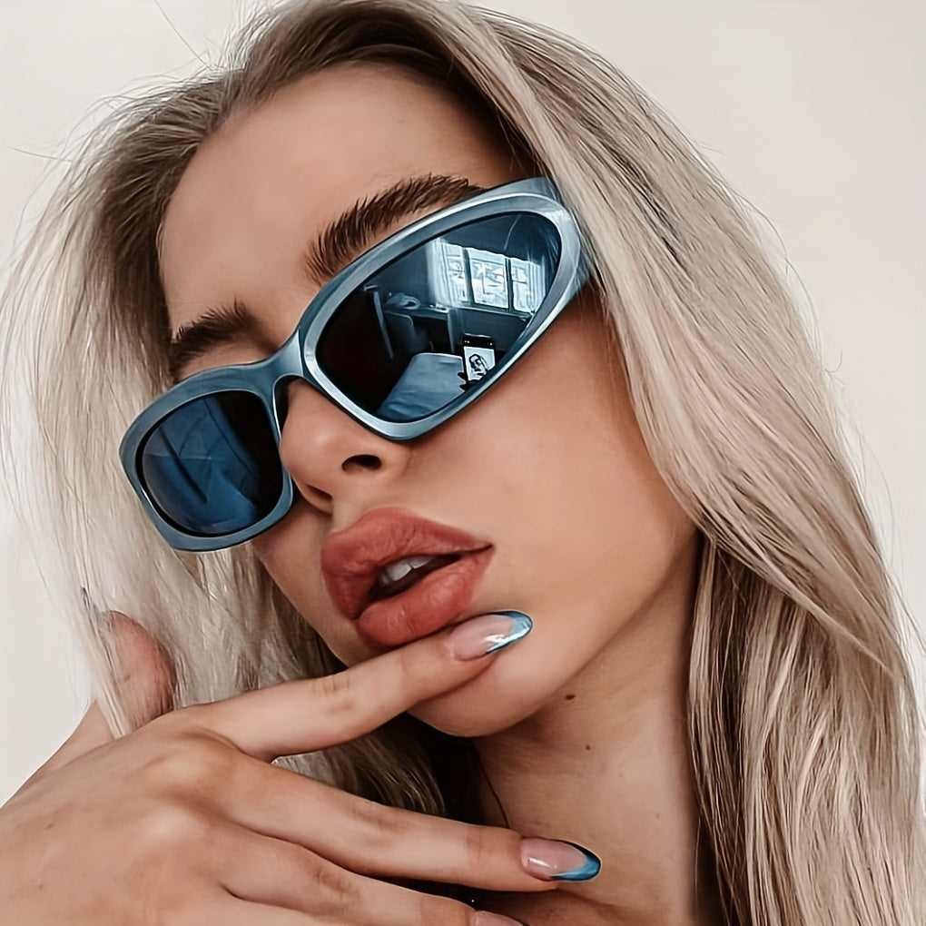 Y2K Oval Wrap Sunglasses for Men Women