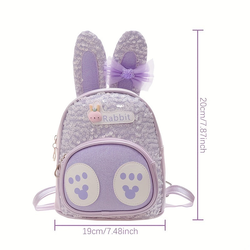 Rabbit Pattern Backpack With Long Ears Lightweight Small Travel Backpack