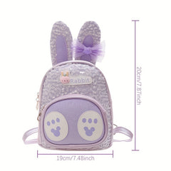 Rabbit Pattern Backpack With Long Ears Lightweight Small Travel Backpack