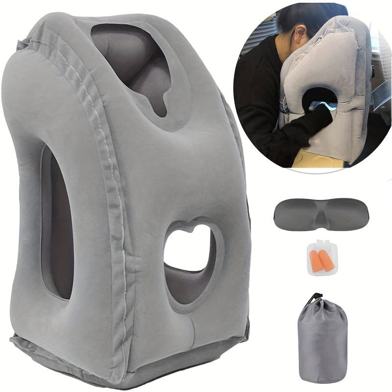 Inflatable Travel Pillow for Airplane Car Office - Sleep Comfortably Anywhere