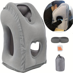 Inflatable Travel Pillow for Airplane Car Office - Sleep Comfortably Anywhere