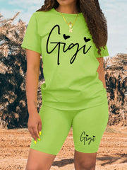 Sporty Two-piece Set Casual T-shirt & Shorts Outfit