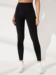 Women's Solid Yoga Leggings High Waist Tummy Control Butt Lifting