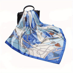 Horse Print Satin Silk Square Scarf Head Wrap Classic Sunscreen