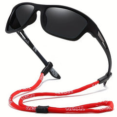Polarized Sports Sunglasses With Glasses Strap For Women Men