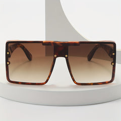 Oversized Square Frame Sunglasses Gradient Lens UV400