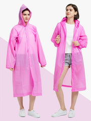 Retro Reusable Cycling Rain Poncho Hooded Jacket