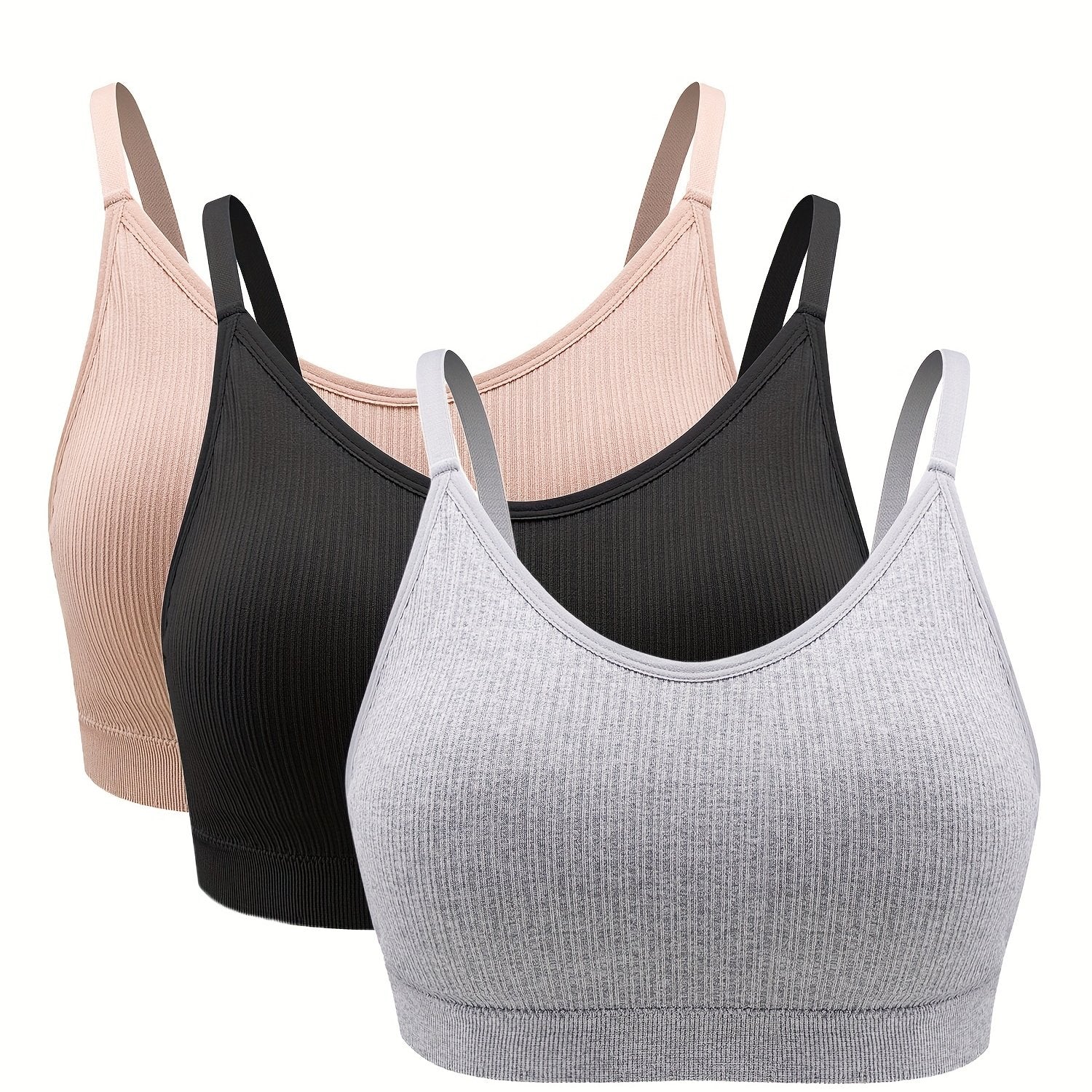 3 Pack Plus Size Seamless Sports Bra Set