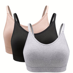 3 Pack Plus Size Seamless Sports Bra Set