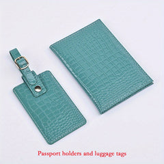Crocodile Pattern Glossy Passport Holder PU Leather ID Card Holder