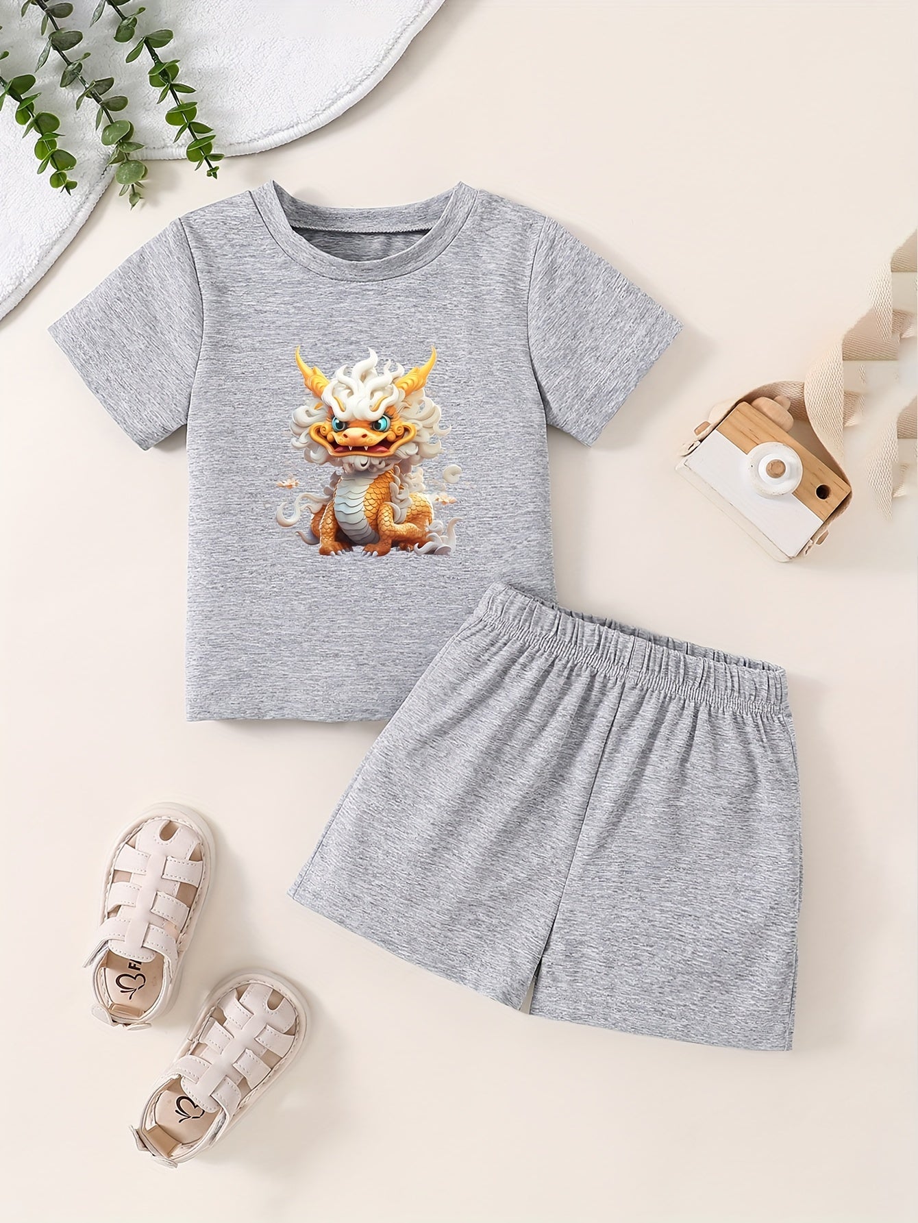 Toddler Kid Cartoon Print T shirt & Pants Set
