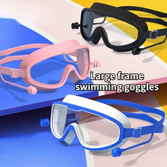 Adults Large Frame Swimming Goggles Waterproof Anti-fog HD Glasses