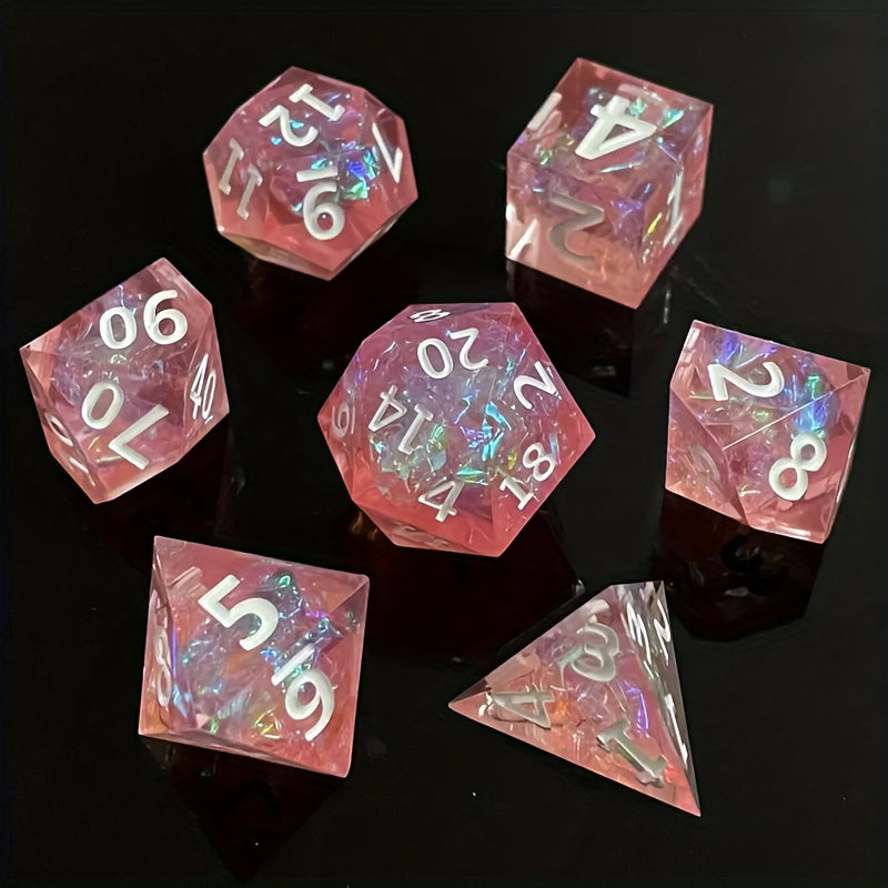 7pcs Resin Dice Tabletop Game Set Sharp Resin Dice