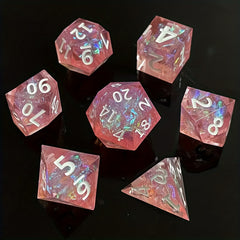 7pcs Resin Dice Tabletop Game Set Sharp Resin Dice