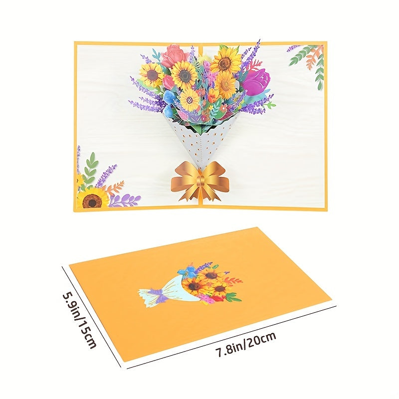Pop Up Flower Card 3D Greeting Card For Birthday Mothers Father's Graduation