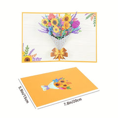 Pop Up Flower Card 3D Greeting Card For Birthday Mothers Father's Graduation
