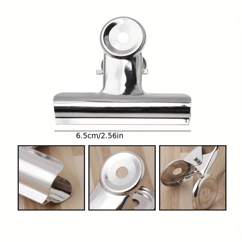 6pcs 65mm Metal Hinge Clip Multifunctional Binder Clip Paper Clip Folder