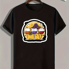 Halloween Wine Print Men's Graphic T-shirt