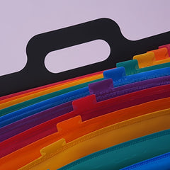 Rainbow Plaid Accordion Bag PP Folder Large Capacity Data Storage